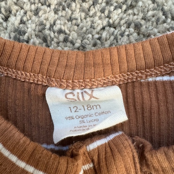 Siix Striped Brown Kids Footie Pajamas - Picture 2 of 2